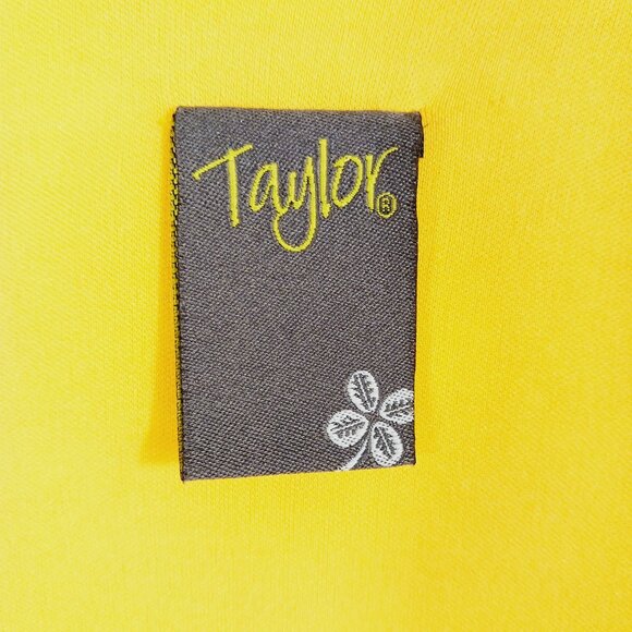 Taylor, Yellow & White Floral Midi Dress, Med., Lined, Ruffled Neck & Sleeve - Picture 2 of 13